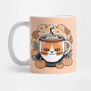 Autumn Pumpkin Latte in Cat Cup Mug